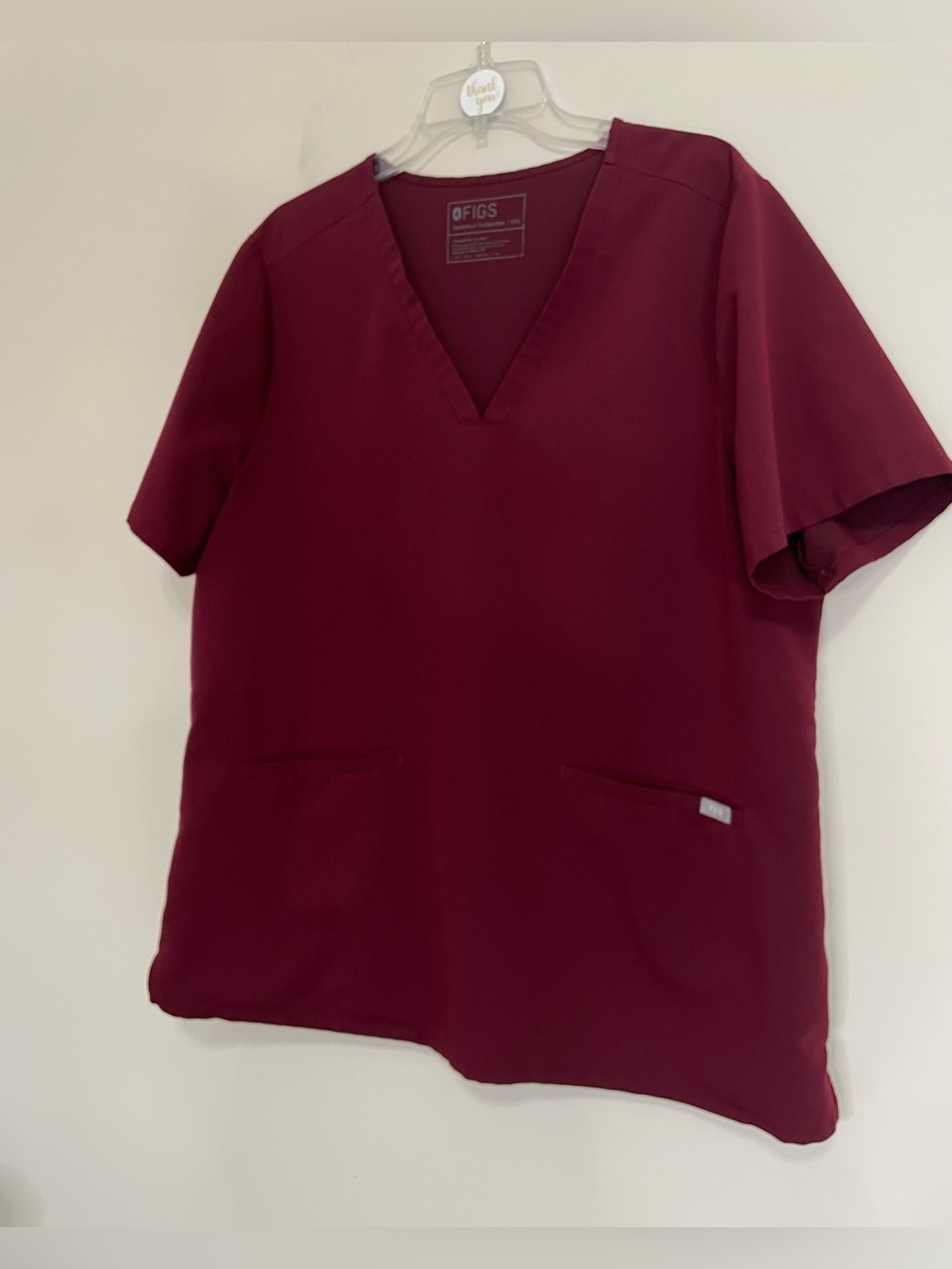 FIGS V-Neck Medical Scrub Top in‎ Burgundy ~ Size XXL Medical Staff